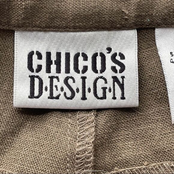 Chico's Linen Blend Straight Leg Ultimate Fit Pants in Brown - Picture 5 of 9